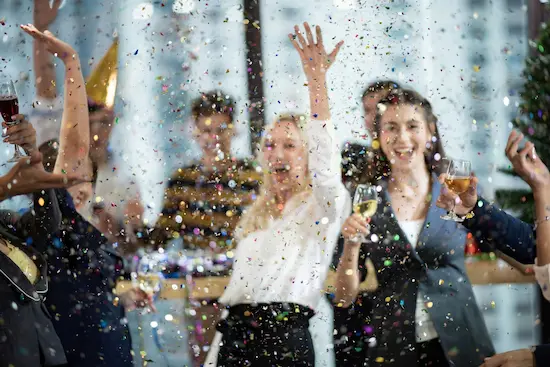 Office Party with confetti 